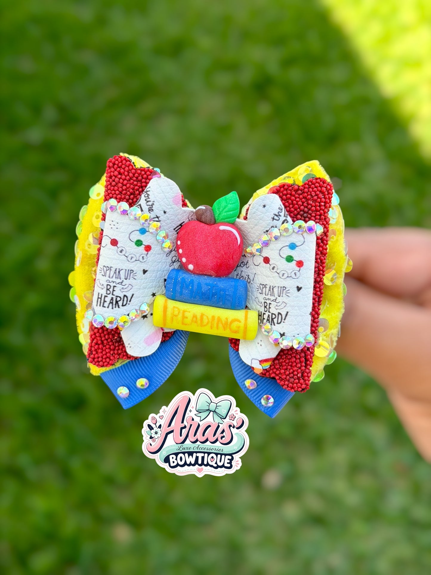 School Books Single Luxe Bow