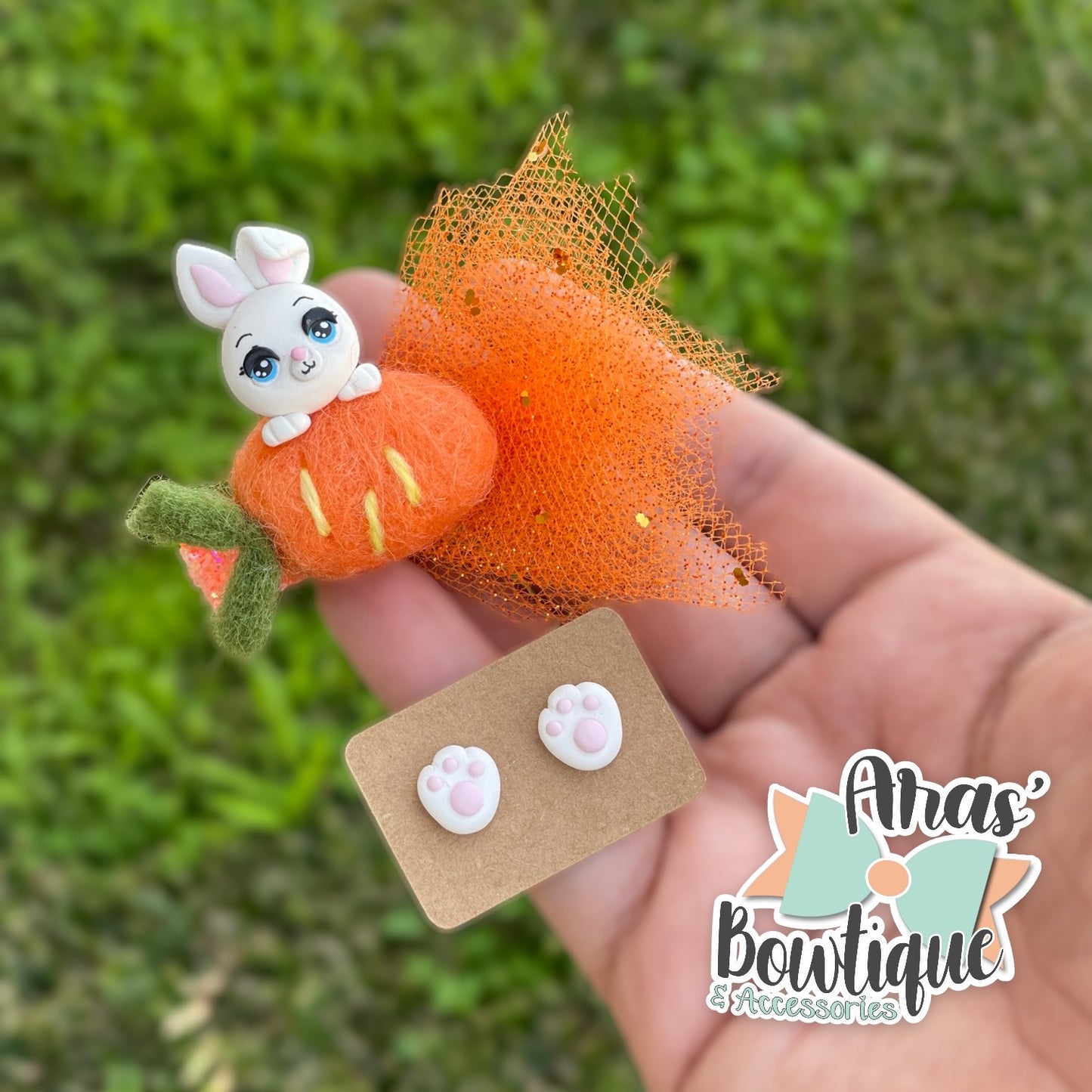 Bunny Clip & Earrings Set