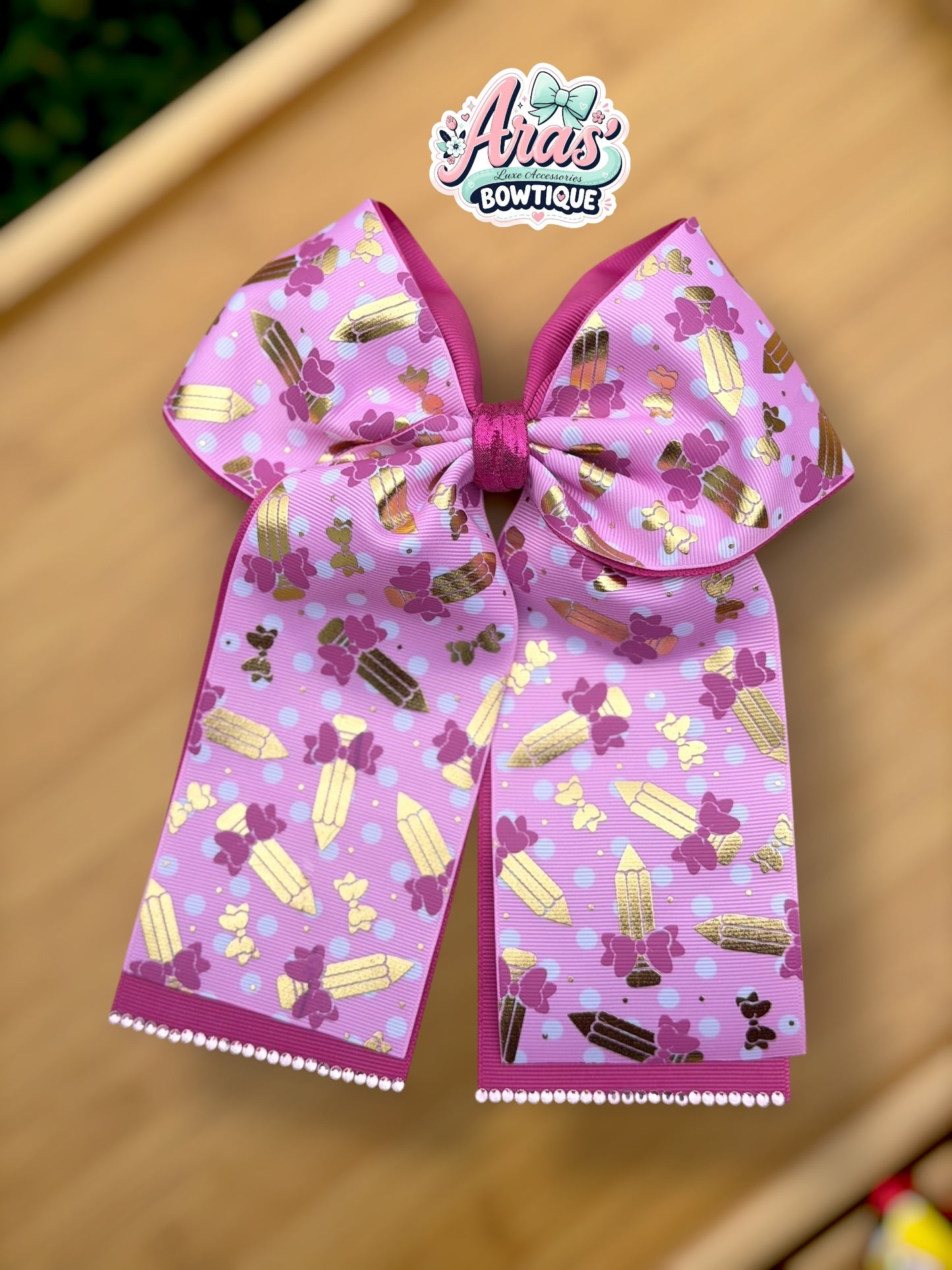 Pencils Cheer Bow