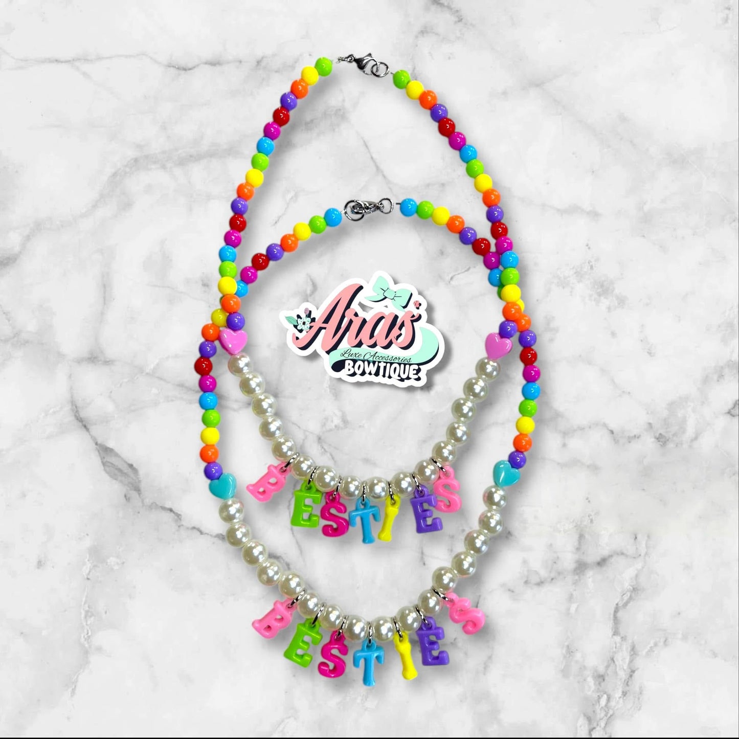 "Besties" Necklace 2pc Set