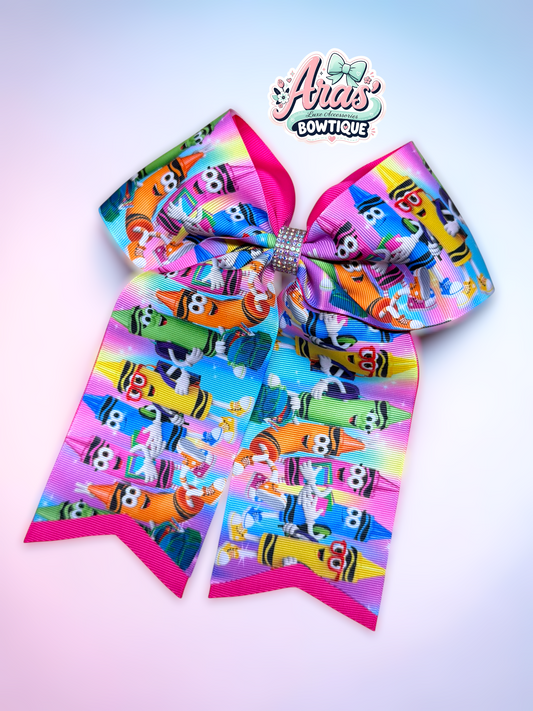 Crayons Cheer Bow