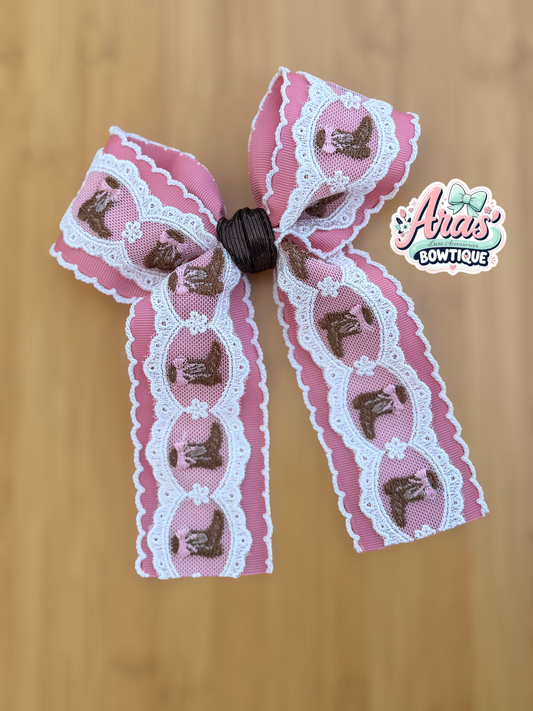 Pink Boot Bow