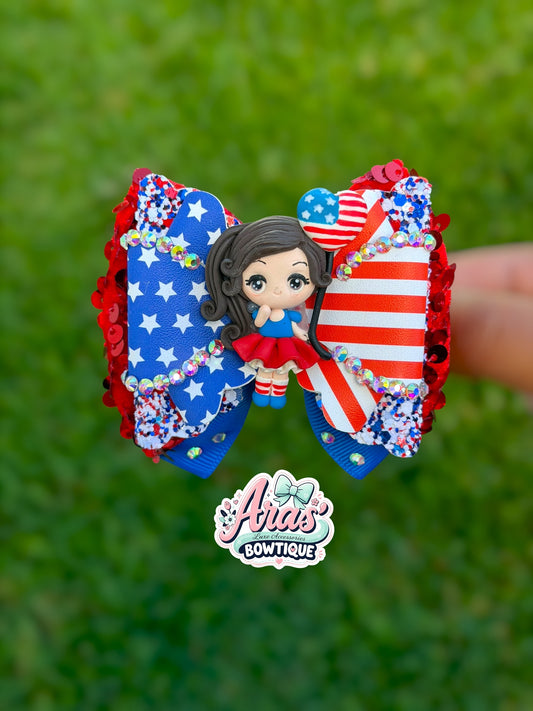 Flag Ballon Heart Luxe Bow