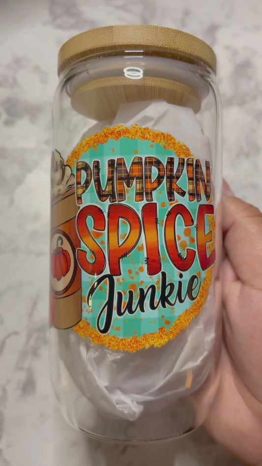 Pumpkin spice Junkie Glass Cup