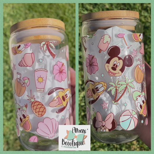 Summer Mouse Glass Cup